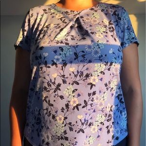 Liz Claiborne Blue Floral Blouse